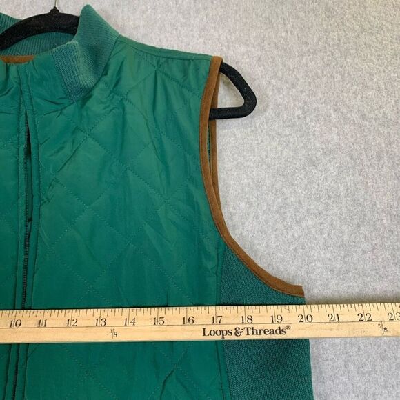 Croft & Barrow vest womens large quilted green brown - Picture 5 of 8